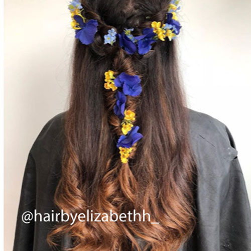 Blue deals hair flowers